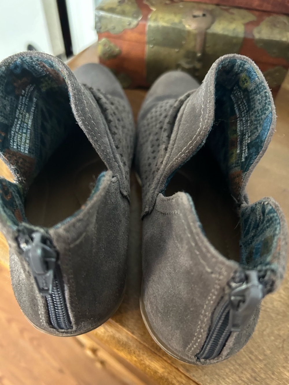 Earth Origins Oakland Amanda Ankle Booties, Genuine Suede in Gray - Picture 6 of 10